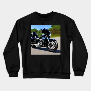 Classic Cruiser Motorcycle Black Crewneck Sweatshirt